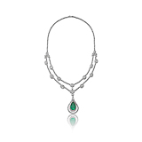 A DIAMOND AND EMERALD NECKLACE -    - Fine Jewels and Objets d'Art