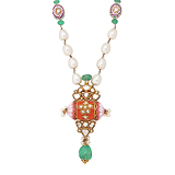 A `POLKI` DIAMOND, PEARL AND EMERALD NECKLACE, BY ALPANA GUJRAL -    - Fine Jewels and Objets d'Art