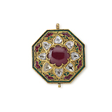 A RUBY AND DIAMOND PENDANT -    - Fine Jewels and Objets d'Art