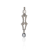 AN ART-DECO INSPIRED DIAMOND AND NATURAL PEARL PENDANT -    - Fine Jewels and Objets d'Art