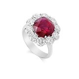 A RUBY AND DIAMOND RING -    - Fine Jewels and Objets d'Art