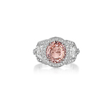 A PADPARADSCHA SAPPHIRE AND DIAMOND RING -    - Fine Jewels and Objets d'Art