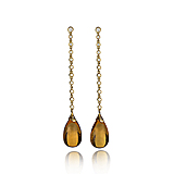 A PAIR OF CITRINE AND DIAMOND EAR PENDANTS -    - Spring Auction of Fine Jewels