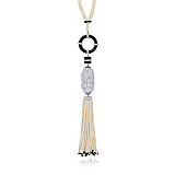A LAVENDER JADE, PEARL AND ONYX NECKLACE -    - Spring Auction of Fine Jewels