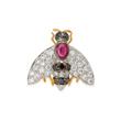 A RUBY, DIAMOND AND COLOURED DIAMOND `BEE` PIN - Spring Auction of Fine Jewels