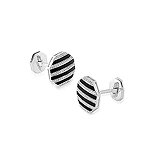 A PAIR OF DIAMOND AND ENAMEL CUFFLINKS -    - Auction of Fine Jewels & Watches
