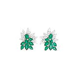 A PAIR OF EMERALD AND DIAMOND EAR CLIPS -    - Auction of Fine Jewels & Watches