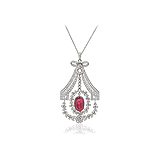 A RUBY AND DIAMOND PENDANT -    - Auction of Fine Jewels & Watches