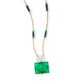 AN EMERALD AND DIAMOND PENDANT -    - Auction of Fine Jewels & Watches