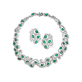 A SUITE OF EMERALD AND DIAMOND JEWELRY -    - Auction of Fine Jewels & Watches
