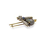 A PEARL, SAPPHIRE AND DIAMOND `BUMBLEBEE` BROOCH -    - Auction of Fine Jewels & Watches