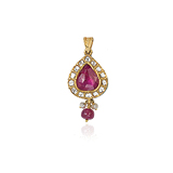 A RUBY AND DIAMOND PENDANT -    - Auction of Fine Jewels & Watches