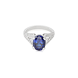 A TANZANITE AND DIAMOND RING -    - Auction of Fine Jewels & Watches