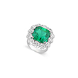 A MAJESTIC EMERALD AND DIAMOND RING - Auction of Fine Jewels & Watches