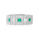 AN IMPRESSIVE EMERALD AND DIAMOND BRACELET, BY DREICER & CO. -    - Auction of Fine Jewels and Watches
