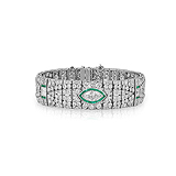 AN ART-DECO DIAMOND AND EMERALD BRACELET -    - Auction of Fine Jewels and Watches