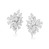 A PAIR OF DIAMOND EAR CLIPS -    - Auction of Fine Jewels and Watches