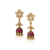 A PAIR OF RUBY AND DIAMOND EAR PENDANTS -    - Auction of Fine Jewels and Watches