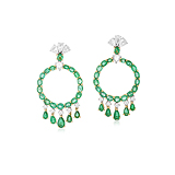 A PAIR OF EMERALD EAR PENDANTS -    - Auction of Fine Jewels and Watches