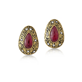 A PAIR OF RUBY AND DIAMOND EAR CLIPS -    - Auction of Fine Jewels and Watches