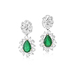 A PAIR OF EMERALD AND DIAMOND EAR PENDANTS - Auction of Fine Jewels and Watches