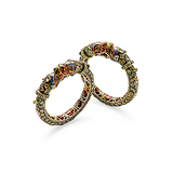 A PAIR OF DIAMOND AND ENAMEL PERIOD `KADA` BANGLES -    - Auction of Fine Jewels and Watches