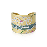 A CONTEMPORARY GOLD CUFF BRACELET WITH DIAMOND, PINK SAPPHIRE AND ENAMEL, BY SHAILL JHAVERI COUTURE -    - Auction of Fine Jewels and Watches