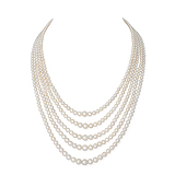 A MAGNIFICENT FIVE-STRAND NATURAL PEARL NECKLACE -    - Auction of Fine Jewels and Watches