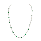 A DELICATE EMERALD AND DIAMOND NECKLACE -    - Auction of Fine Jewels and Watches
