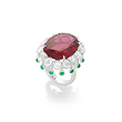 A RUBELITE AND DIAMOND RING - Auction of Fine Jewels and Watches