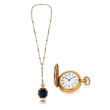 TIFFANY & CO.: LADIES 18 K YELLOW GOLD AND ENAMEL POCKET WATCH -    - Auction of Fine Jewels and Watches