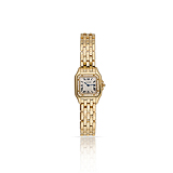 CARTIER: LADIES `PANTHERE` 18 K YELLOW GOLD AND DIAMOND WRISTWATCH -    - Auction of Fine Jewels and Watches