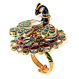 A 'POLKI' DIAMOND 'PEACOCK' RING -    - Auction of Fine Jewels & Watches