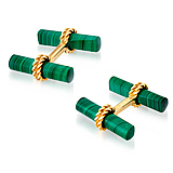 A MALACHITE AND GOLD DRESS SET, BY VAN CLEEF & ARPELS -    - Auction of Fine Jewels & Watches