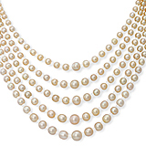 AN IMPRESSIVE FIVE-STRAND NATURAL PEARL NECKLACE -    - Auction of Fine Jewels & Watches