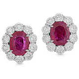 A MAJESTIC PAIR OF RUBY AND DIAMOND EAR CLIPS -    - Auction of Fine Jewels & Watches