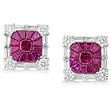 A PAIR OF RUBY AND DIAMOND EAR CLIPS -    - Auction of Fine Jewels & Watches