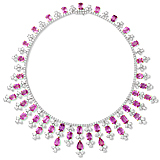 A PINK SAPPHIRE AND DIAMOND NECKLACE -    - Auction of Fine Jewels & Watches