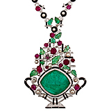 A MULTIGEM 'FLOWER VASE' PENDANT NECKLACE -    - Auction of Fine Jewels & Watches