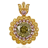 A FANCY COLOURED DIAMOND PENDANT -    - Auction of Fine Jewels & Watches