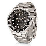 ROLEX: MENS 'OYSTER PERPETUAL DATE SUBMARINER' STEEL WRISTWATCH -    - Auction of Fine Jewels & Watches
