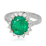 A COLOMBIAN EMERALD AND DIAMOND RING -    - Auction of Fine Jewels & Watches