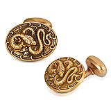A PAIR OF ART-NOUVEAU GOLD CUFFLINKS -    - Auction of Fine Jewels & Watches