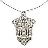 LADIES DIAMOND AND PLATINUM PENDANT WATCH -    - Auction of Fine Jewels & Watches