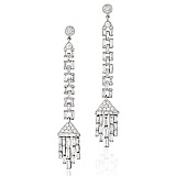 A PAIR OF ART-DECO INSPIRED DIAMOND EAR PENDANTS -    - Auction of Fine Jewels & Watches