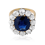 A SAPPHIRE AND DIAMOND RING -    - Auction of Fine Jewels & Watches