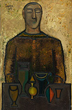 Man with Still Life - F N Souza - Winter Online Auction