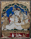 Baby Krishna Steals Butter -    - Indian Antiquities & Miniature Paintings