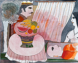 Still Life with Figures - Badri  Narayan - Autumn Art Auction