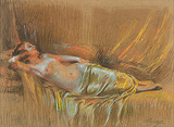Femme nue allongée (Nude Woman Reclining) - Delphin  Enjolras - Impressionist and Modern Art Auction